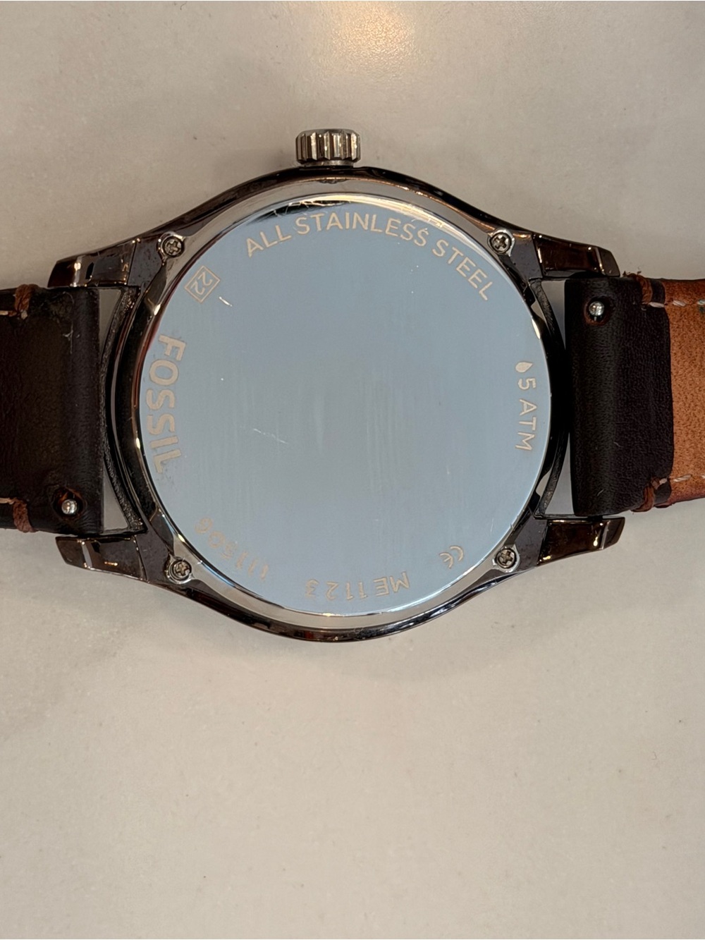 Set of 3 different men’s Fossil watches with leather Straps - Picture 4 of 7